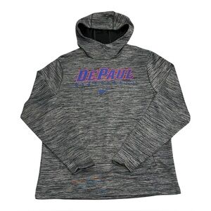 Nike DePaul Blue Demons NCAA Basketball Team Issued Gray Hoodie Sweatshirt Men L